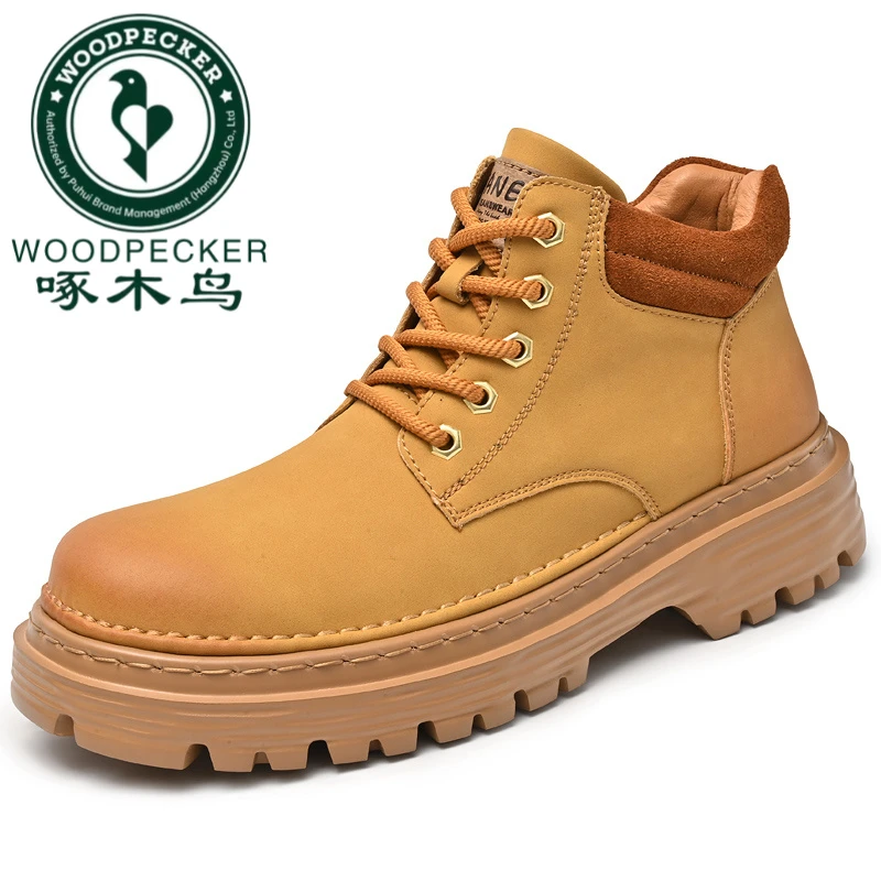 啄木鸟啄木鸟男鞋2025新款啄木鸟新款兴凯达马丁靴超纤皮中筒系带