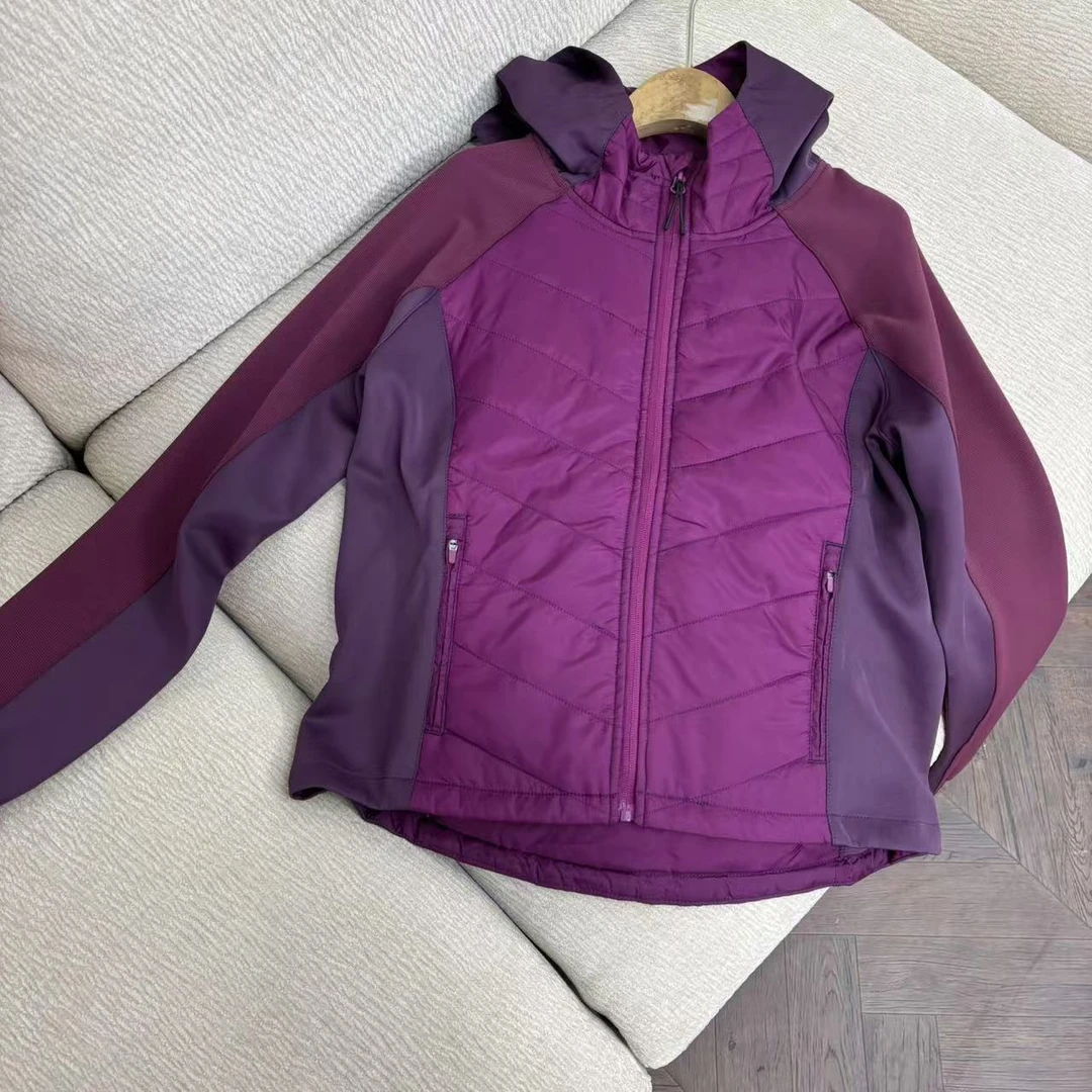 CSY3927 美国客人订单 拼接拼色收腰棉服外套