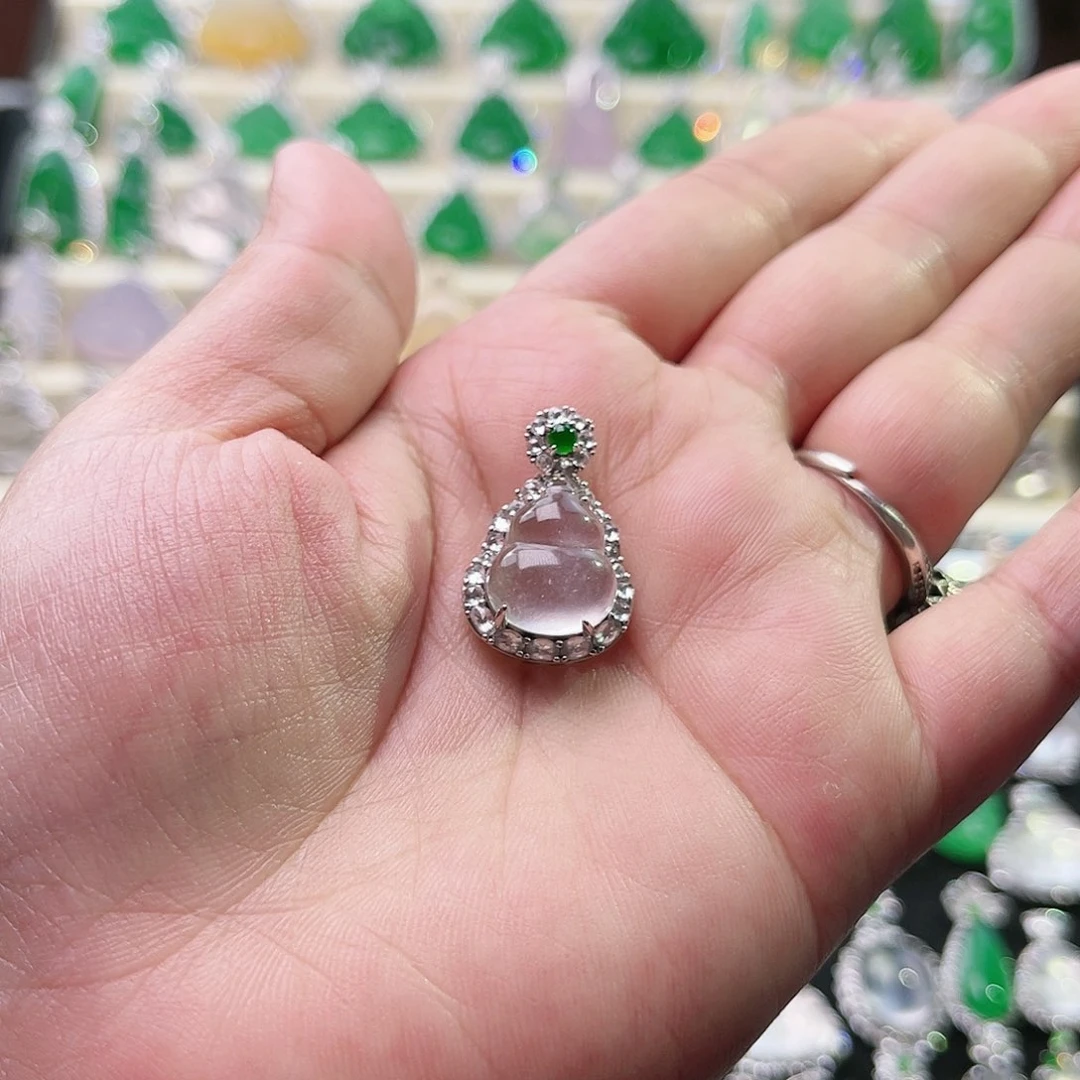 石英质玉银S925镶嵌颈饰