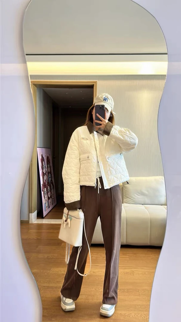 CHU*2024冬季新品大口袋爱心内颗粒绒棉衣外套