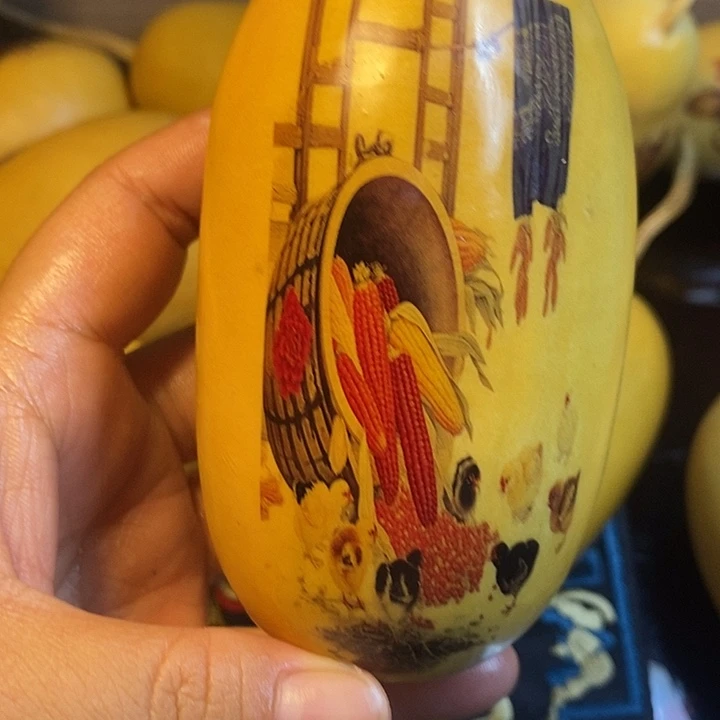 竹实心竹手把件葫芦彩绘小白26