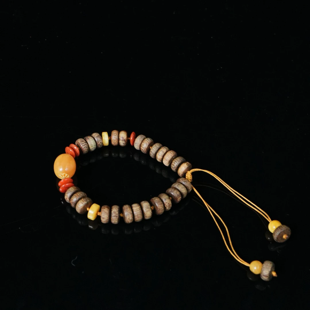 5587 达拉干沉香大粗纹老料diy算盘手串 0.8x0.4cm 6.26g