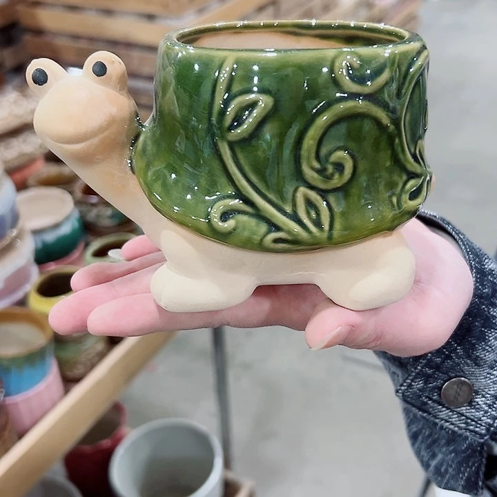 有孔.凑满10元发货多肉陶瓷花盆！