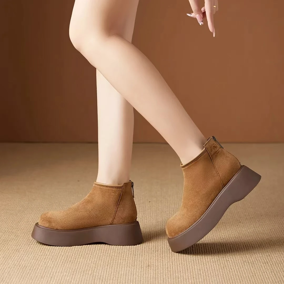 冬新款切尔西靴女靴子英伦风加绒保暖休闲靴女靴8208