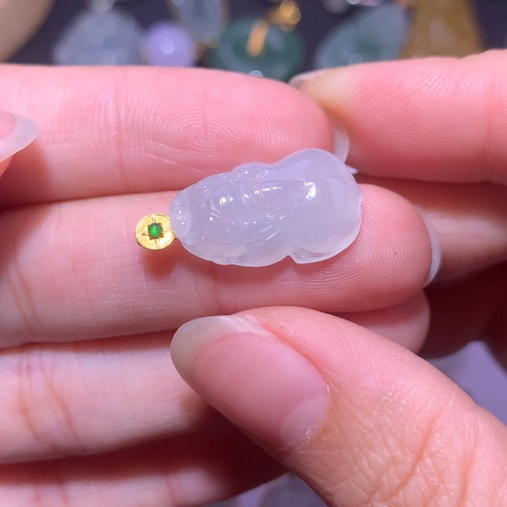 颈饰18K金镶嵌翡翠翡翠