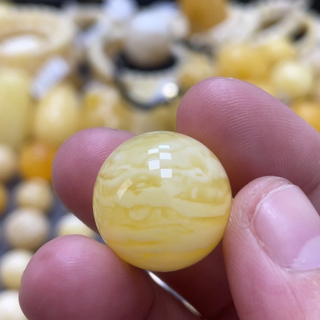 蜜蜡未镶嵌裸石19.2mm虎皮