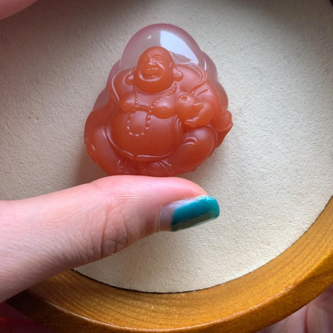 南红玛瑙未镶嵌保山天然原矿南红米勒佛吊坠