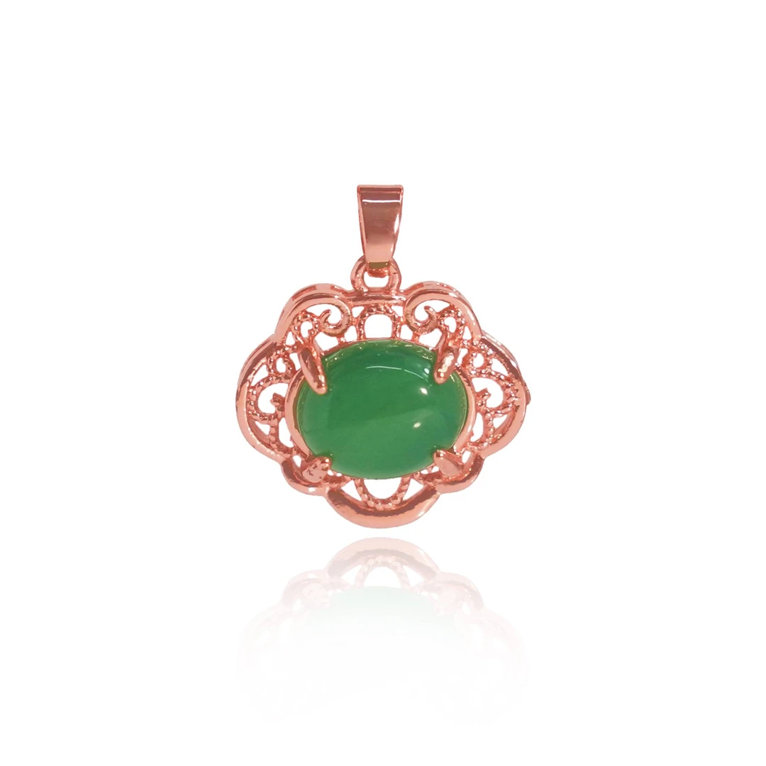 【小米专属】平安锁玉髓合金镶嵌吊坠赠合金项链【YPN346】