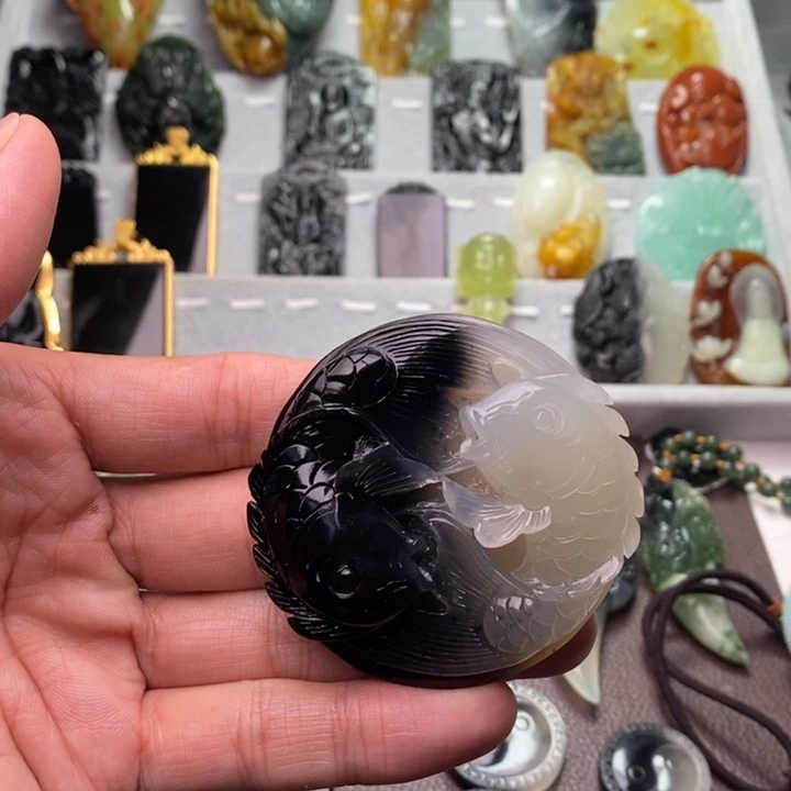 蛇纹石玉手把件未镶嵌葒*