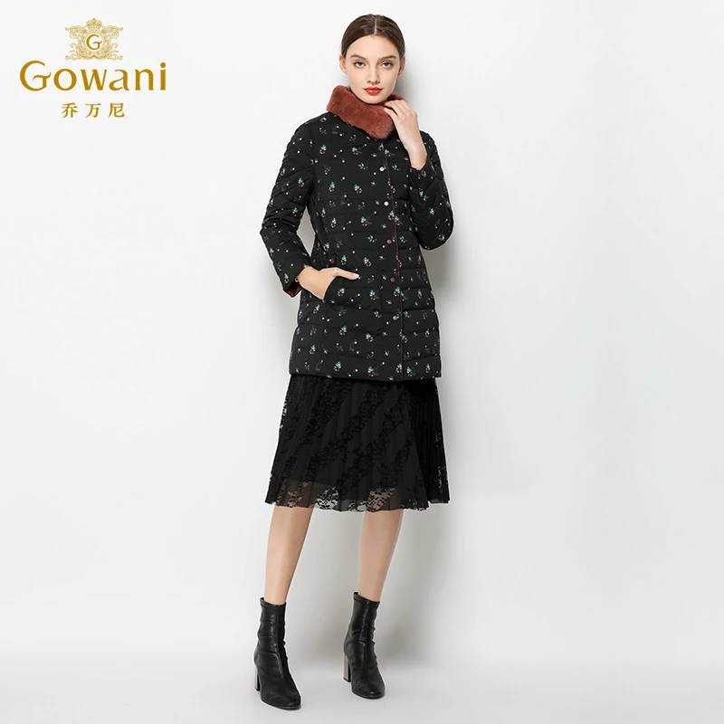 乔万尼羽绒服商场新款修身保暖两面穿中长款水貂毛领时尚EN4T858