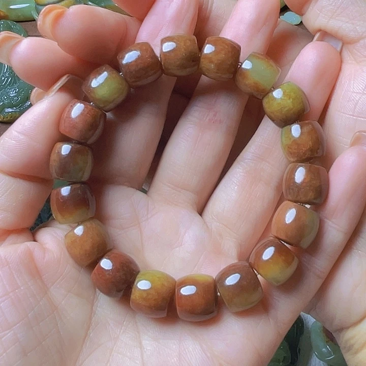 未镶嵌手串岫岩河磨玉（透闪石质玉）珠**子