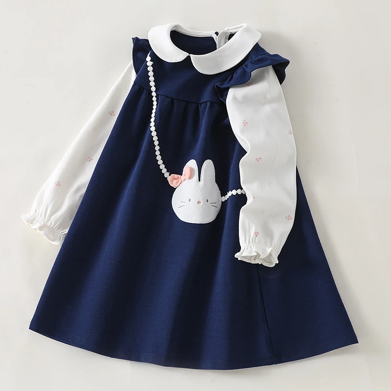 童装女童连衣裙春秋季2025新款连衣裙娃娃领公主风洋气女宝宝衬裙