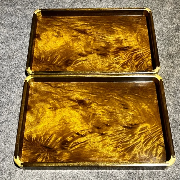 正宗小叶金丝楠阴沉木龙胆凤尾蜘蛛榴疤纹茶盘托盘文承盘自用收藏