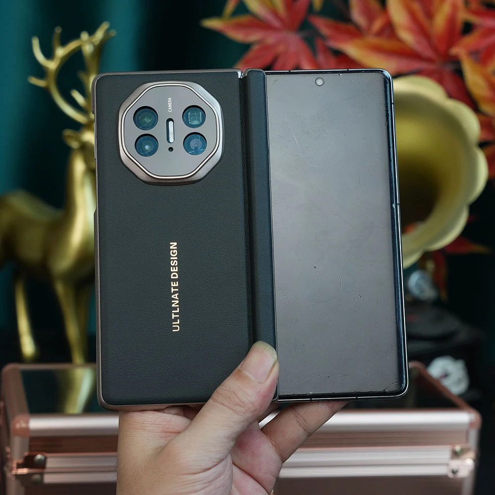 【新款双中轴保护】适用华为MateX5手机壳X6典藏版时尚商务素皮防摔