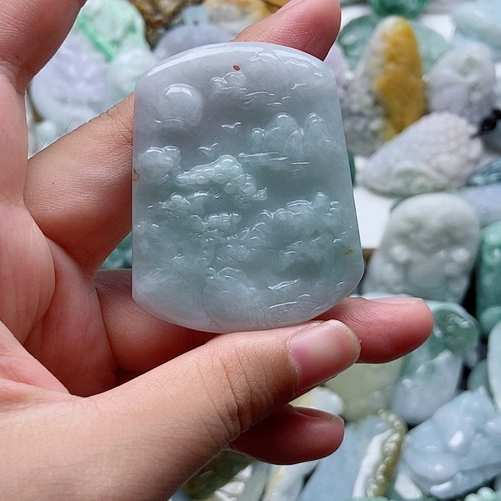 翡翠未镶嵌吊坠(不含链)1