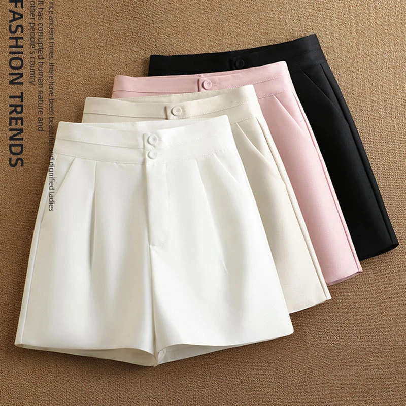 西装阔腿短裤女款夏天薄款宽松休闲短裤女夏外穿高腰显瘦气质短裤