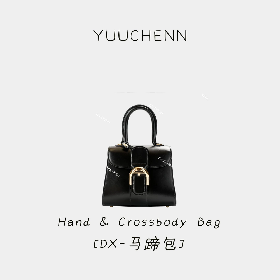 YUUCHENN 【DX-马蹄包】进口牛皮 内羊 轻便 黑色 手拎斜挎包HH7532