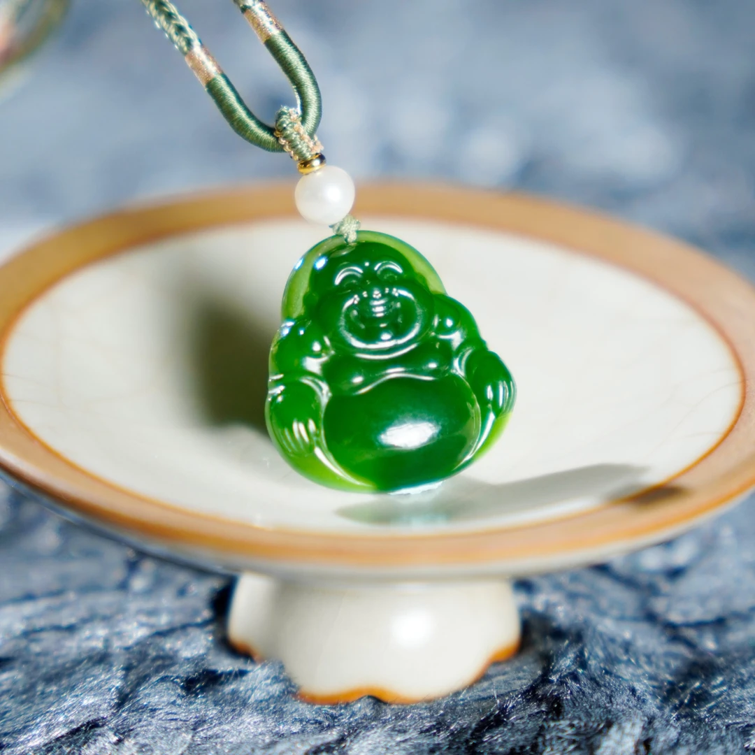 「和田玉碧玉｜佛公」吊坠气质轻奢送人寓意