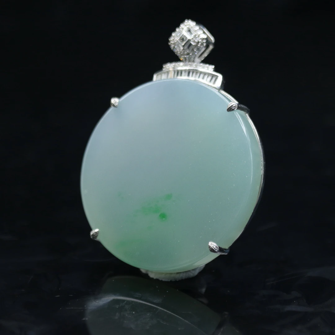 43天然缅甸翡翠A货18k平安扣/000098/上海嘉禾拍卖