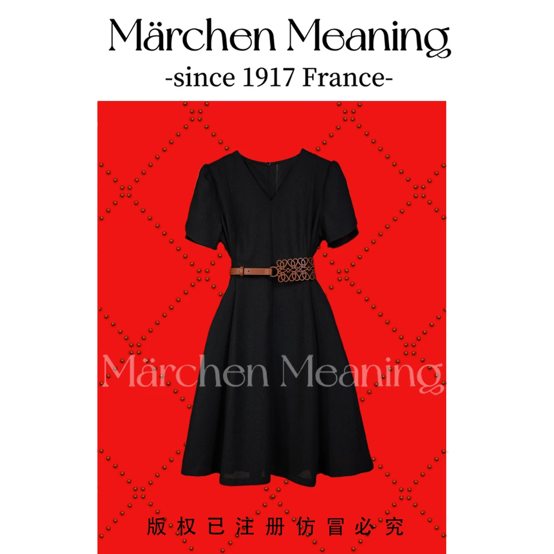 MärchenMeaning春夏定纺手工定制设计师款显瘦气质连衣裙明奇