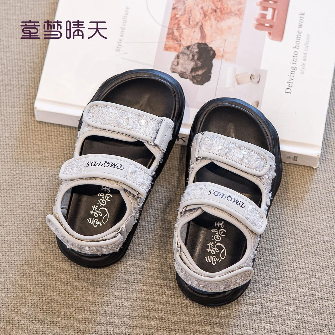 童梦晴天女童凉鞋2025新款夏季儿童沙滩鞋防滑女孩公主鞋韩系时髦