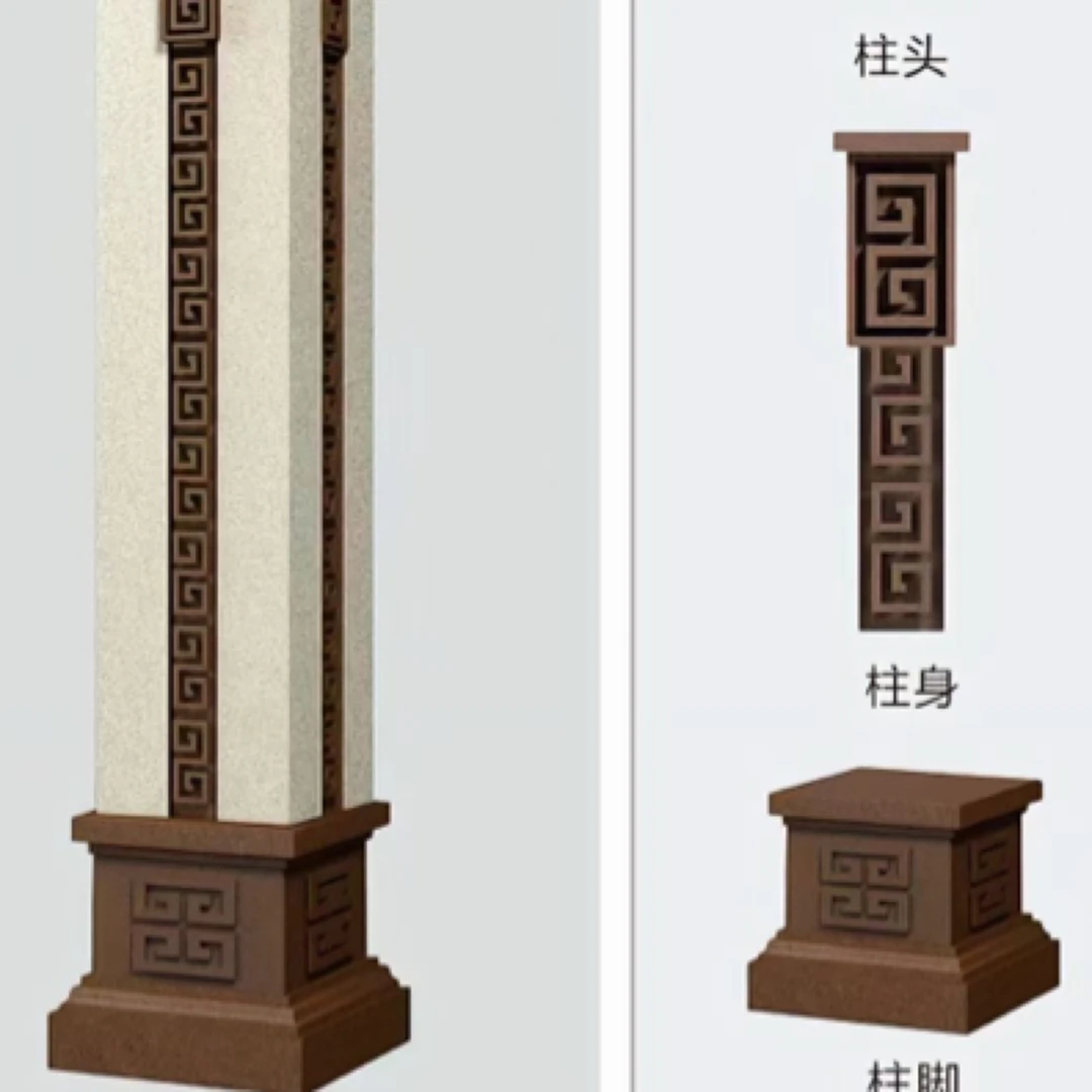 罗马柱外墙装饰线条别墅门厅柱EPS定制