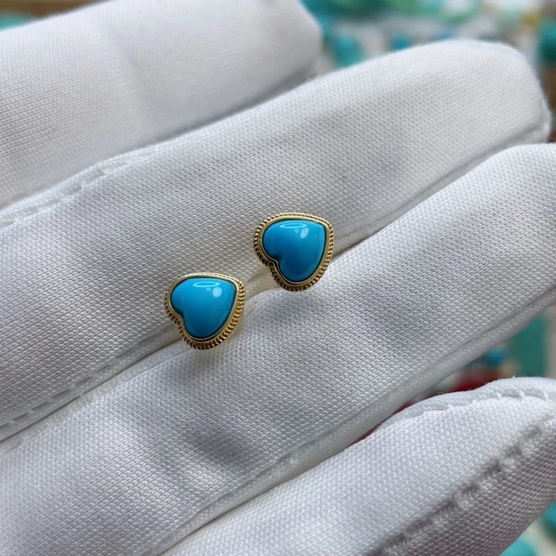 绿松石珠宝奇石18K金镶嵌