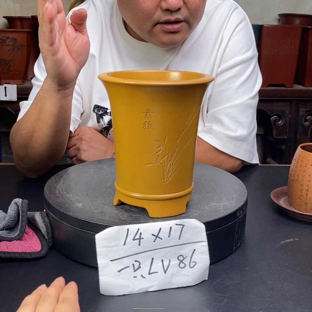 紫砂花盆货号一只LV86