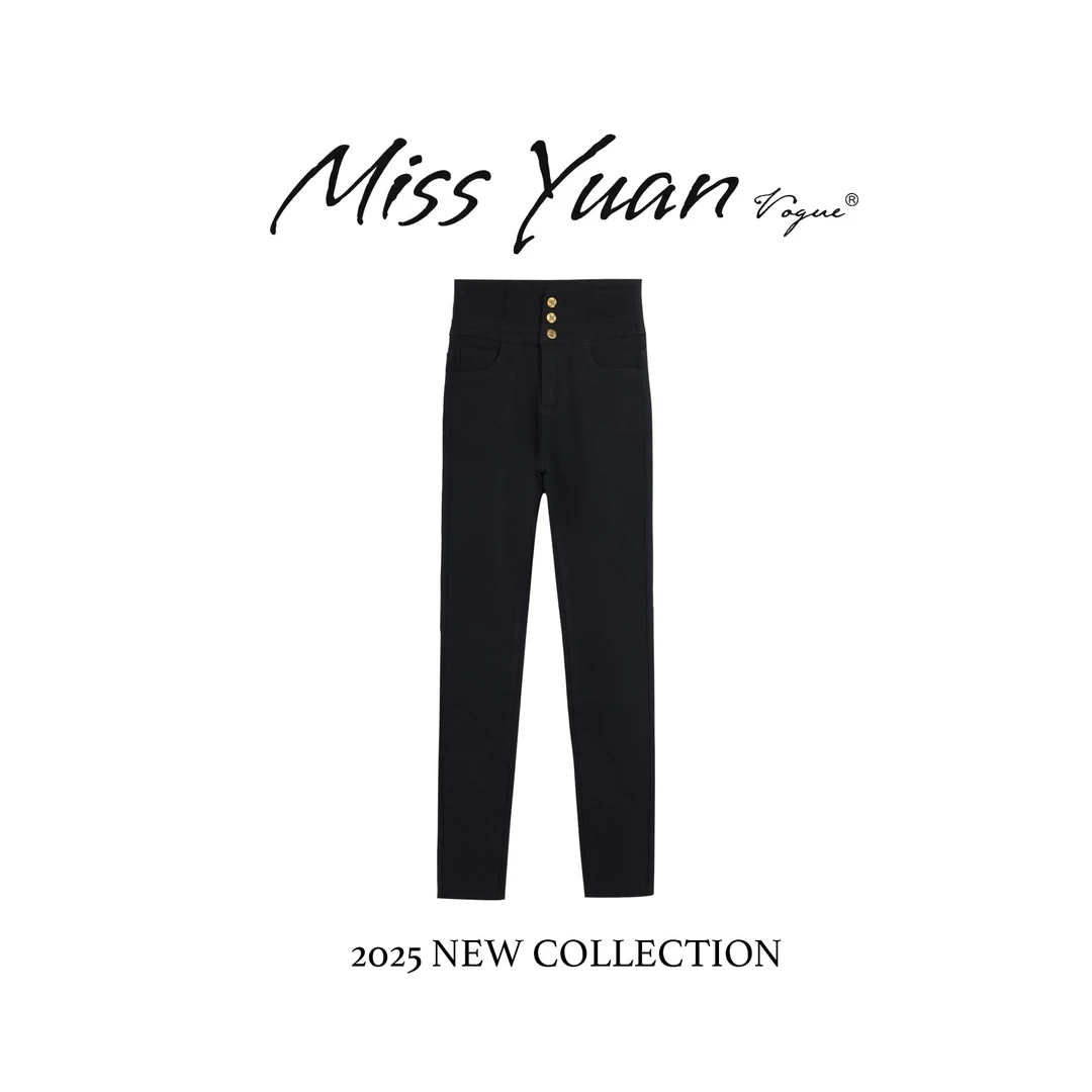 M.Y媛总 新款时尚百搭修身显瘦铅笔裤黑色打底裤长裤OK0780