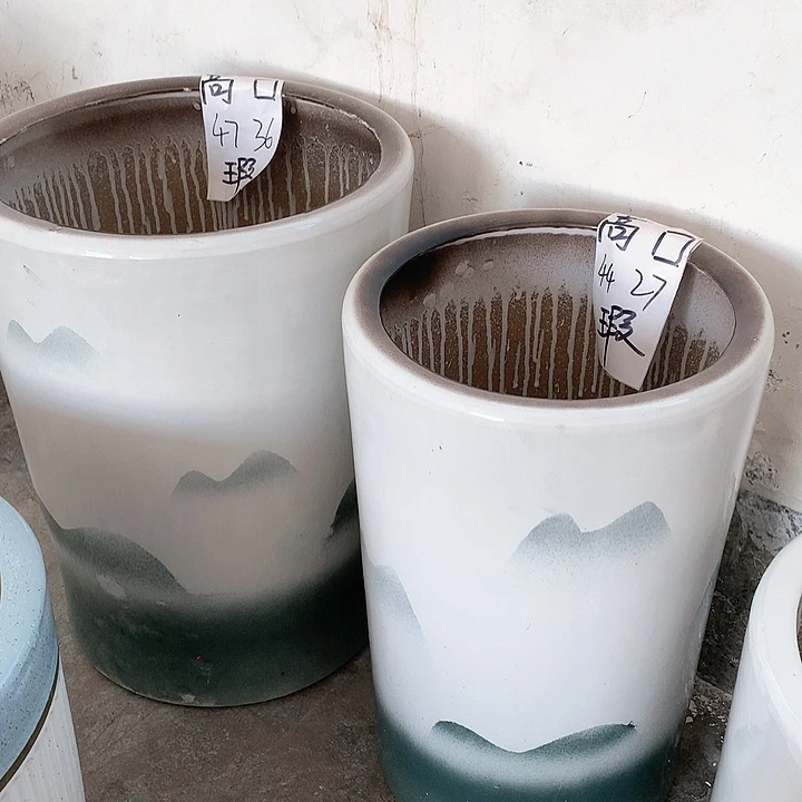 花盆陶瓷直筒式设计一套