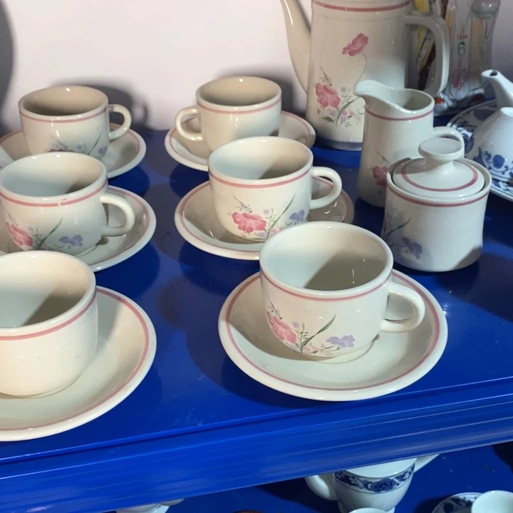 卫***威瓷片炻器瓷15头茶具一套