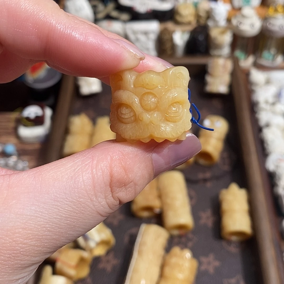 鹿骨把件20号唐狮跑环内径13加不退换