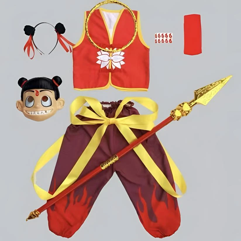 哪吒衣服哪吒魔童降世同款动漫COS服全套男女童哪吒服装演出服