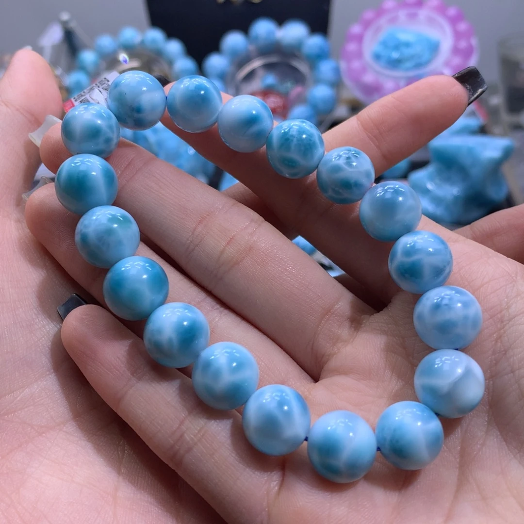 针钠钙石（海纹石）未镶嵌手串满色满纹手串11mm