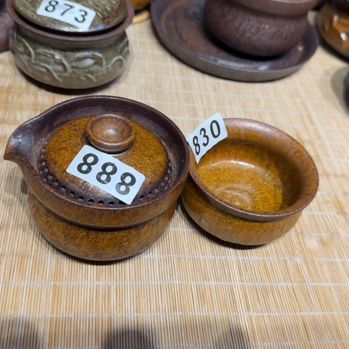 杯粗瓷茶具素胎无釉