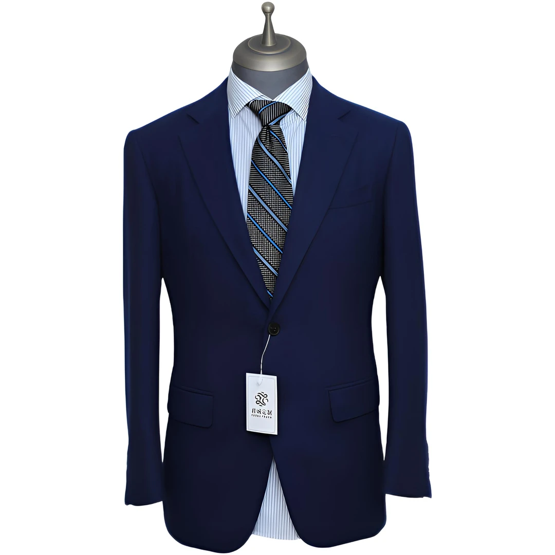 进口100%羊毛高定工艺男士西服商务修身高定西装结婚西服婚礼西装