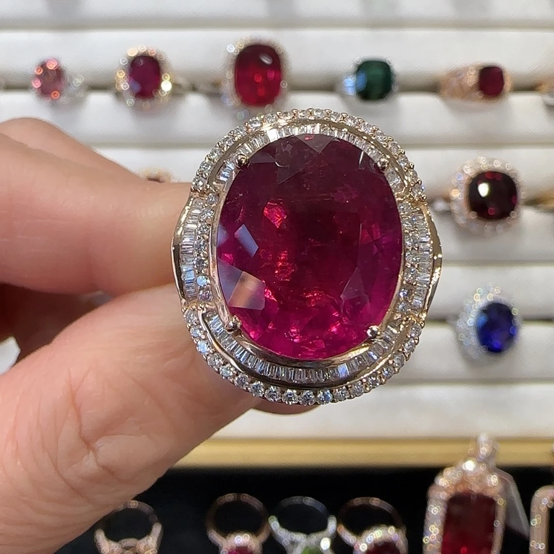 碧玺戒指18K金镶嵌15.15ct