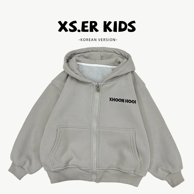 【小首尔】原版-现货冬季男童韩版加绒外套HBB4333