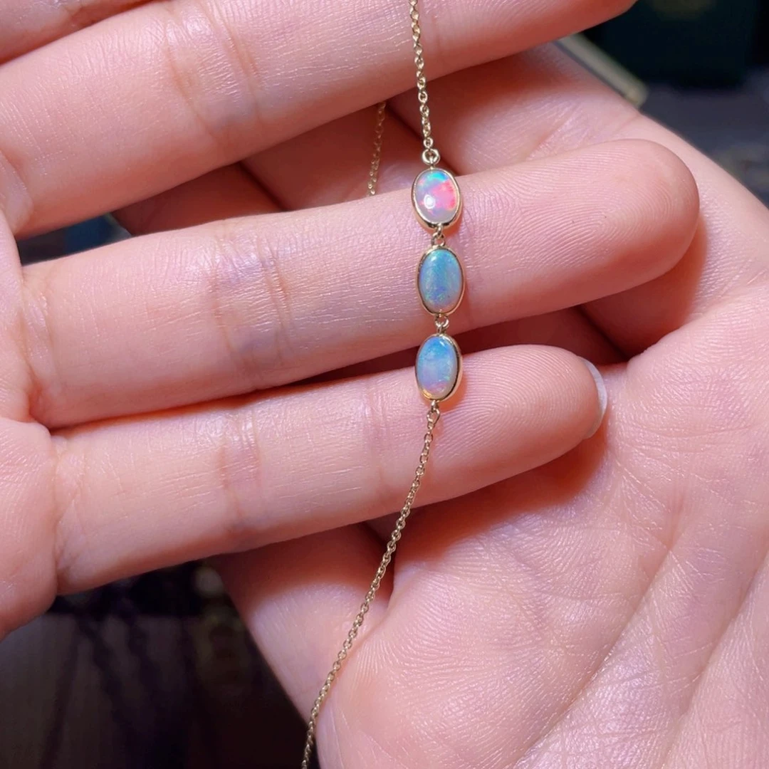 欧泊手链）18K金镶嵌?****?