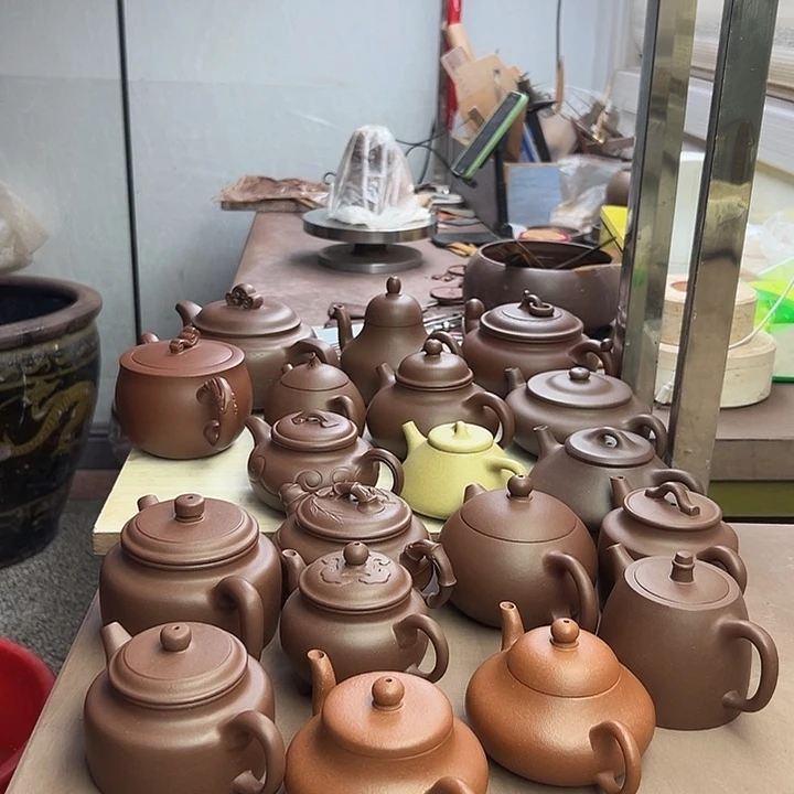 紫砂茶壶无*微瑕半手工制作大彬如意