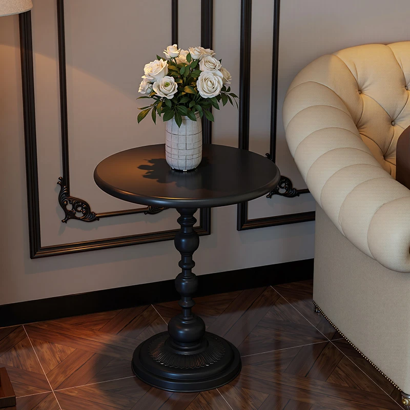 空间半岛美式复古客厅沙发边几轻奢边桌阳台茶几铁艺角几置物架