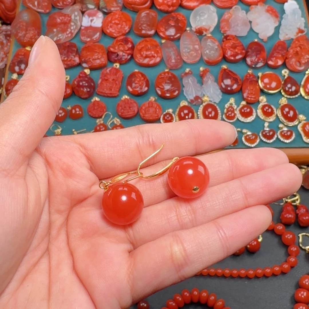 南红玛瑙南红14+银S925镶嵌