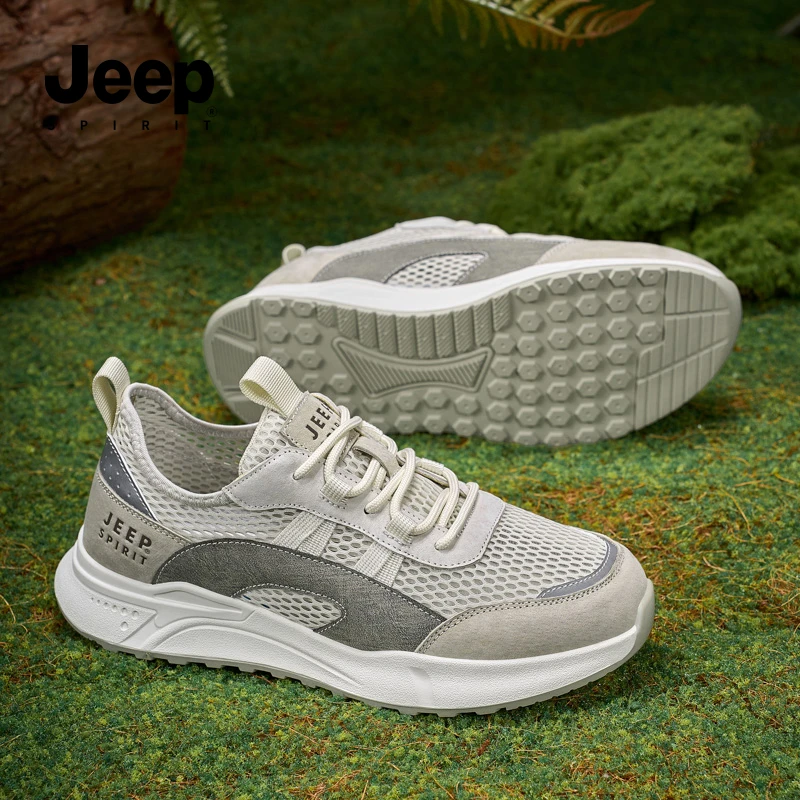 JEEPSPIRIT吉普男鞋2025秋季透气网面男鞋休闲跑步鞋溯溪轻便鞋子