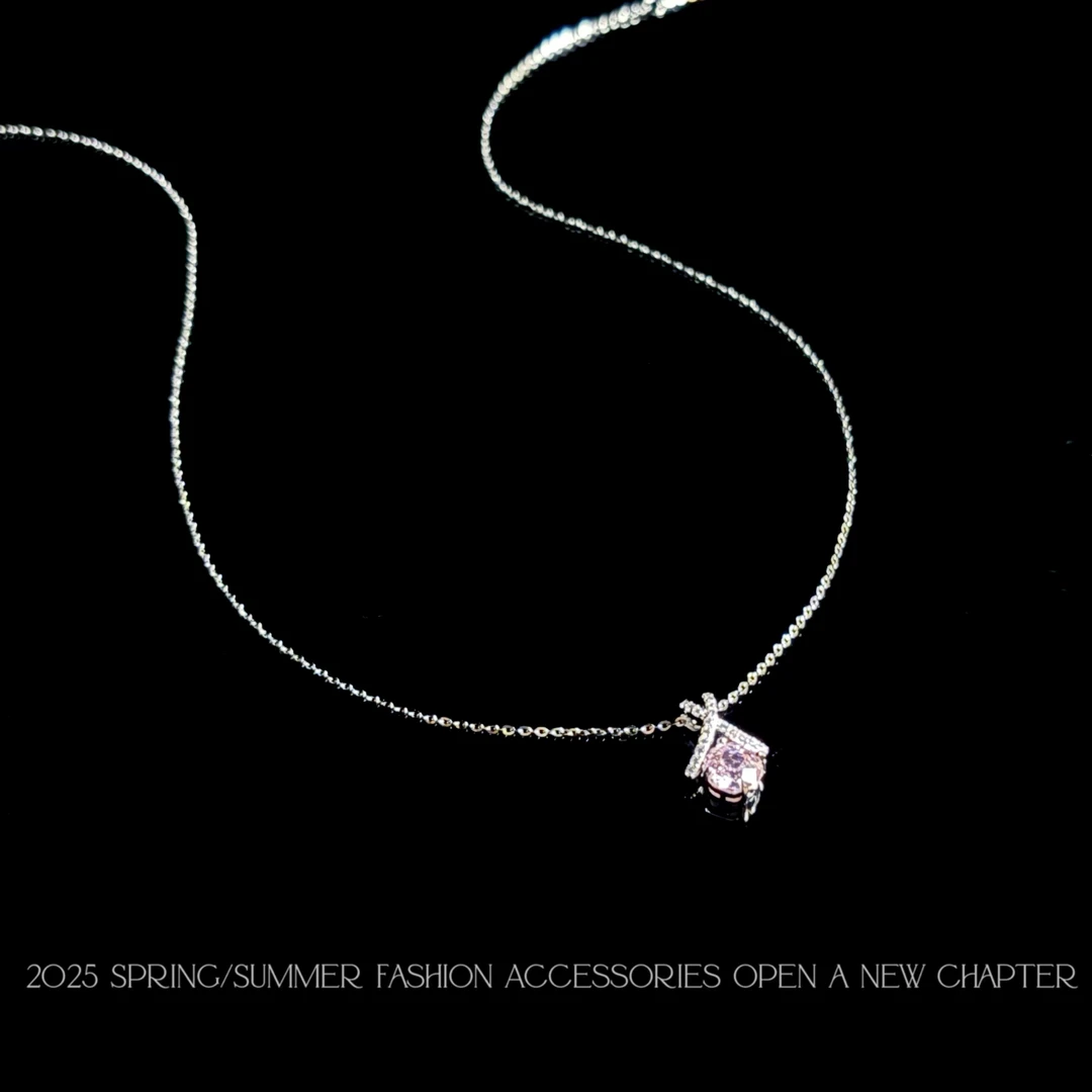 坠链均925银 镀K金 2025款C7792【交叉粉皓钻】铂堡俪 BOBAOLI 项链