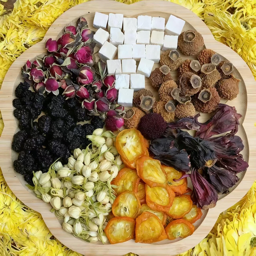 【洛神茉莉茶】洛神花+金桔+刺梨+玫瑰+桑葚+茉莉+茯苓15g/包原料包
