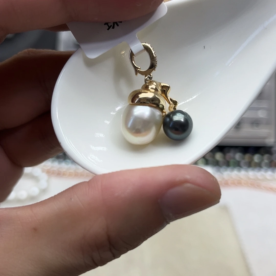 海水珍珠银S925镶嵌颈饰