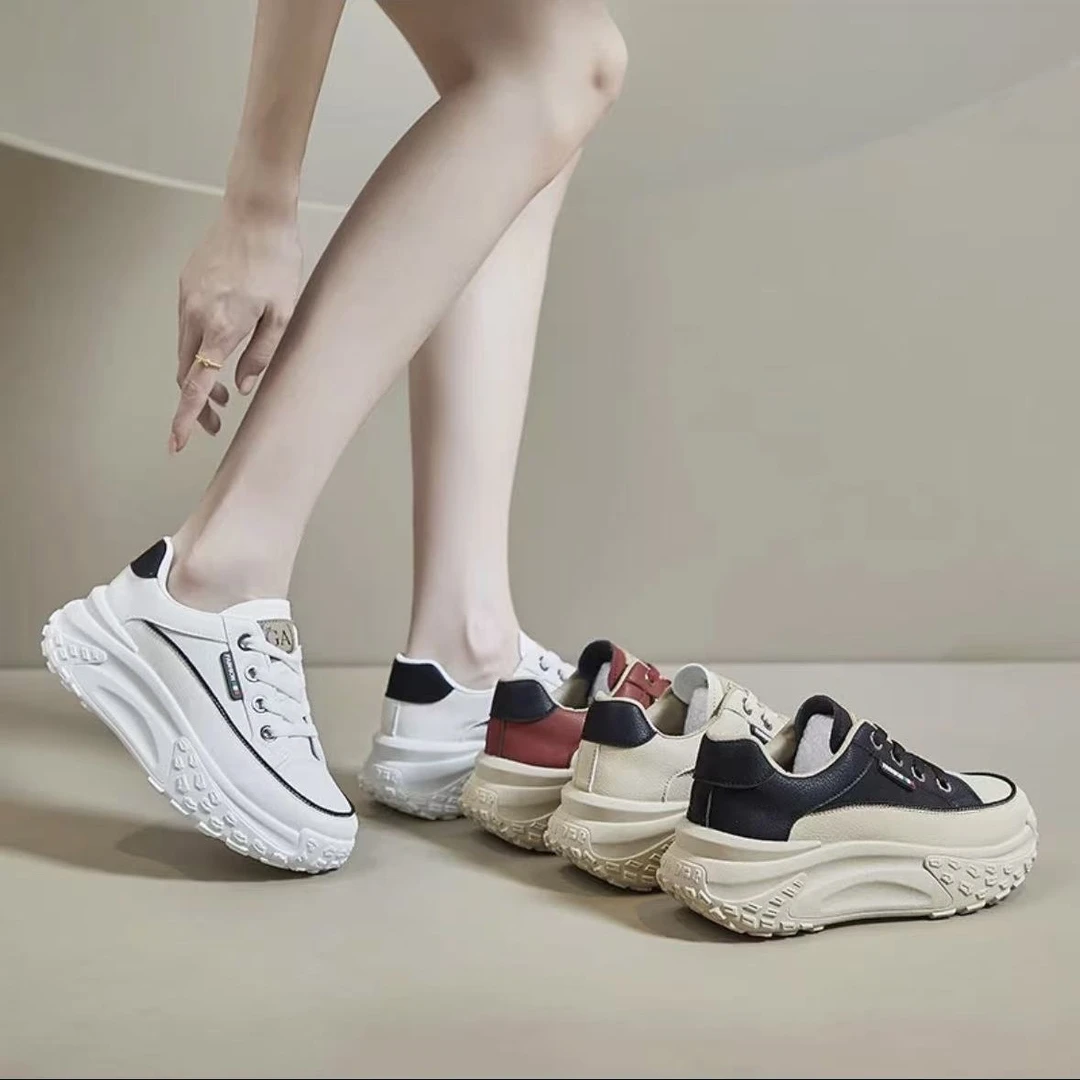 2025爆款厚底小白鞋女春季新款女鞋百搭增高老爹鞋休闲运动鞋