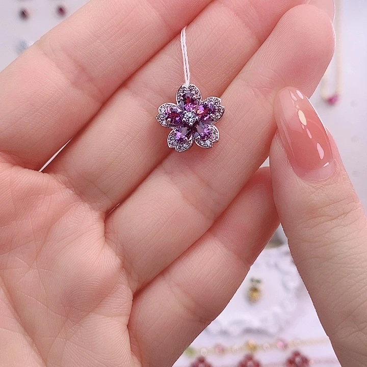 石榴石颈饰银S925镶嵌