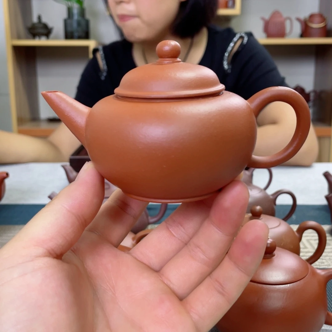 茶杯紫砂朱泥水平壶