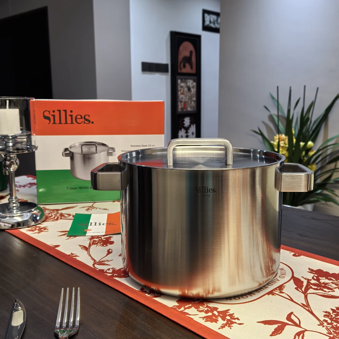 Sillies七层钢22cm汤锅 （钢盖）高约16.5cm